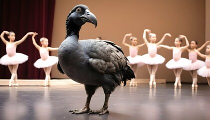 A Dodo Bird At A Ballet Recital Watching Dancers Upscaled