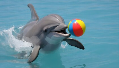 A Dolphin Playing Catch With A Beach Ball Upscaled 2