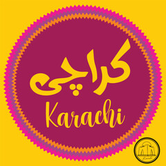 colorful Vector background karachi pop art banner design and i love karachi banner
