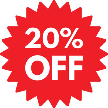 20 off sale label symbol . Discount label up to 20% off . Vector illustration