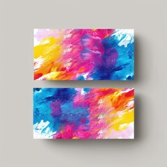 Creative freelancer business card vibrant watercolor background