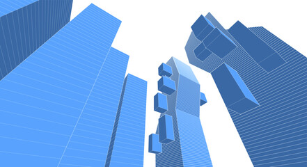 modern abstract architecture 3d illustration