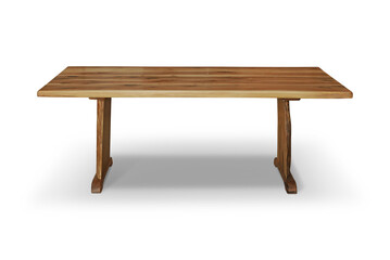 old wooden table in white background