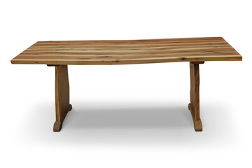 old wooden table in white background