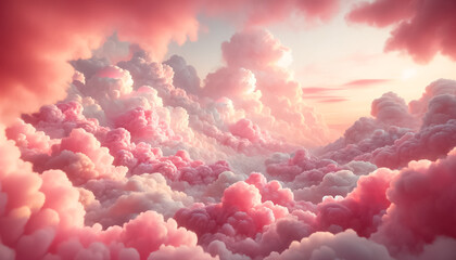 Serene Pink Clouds Adrift in a Sparkling Dreamscape - 763303019
