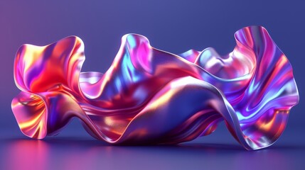 vibrant 3D rendering of a fluid, colorful abstract object featuring shades of purple, magenta, and violet on an electric blue background, perfect for entertainment and performing arts enthusiasts