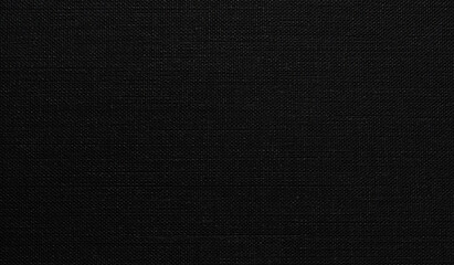 Black fabric texture background, fabric texture of natural cotton or linen textile material