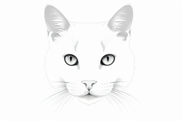 Obraz premium a high quality stock illustration of a white cat isolated on a white background