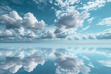 Water surface cloud horizon clean peaceful smooth heaven dream.