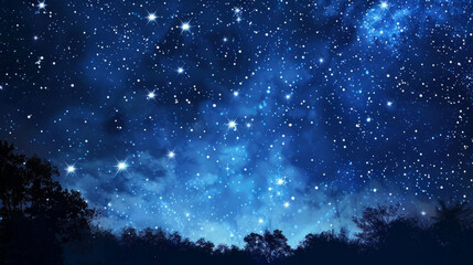 Fototapeta na wymiar The stars fill the sky at night