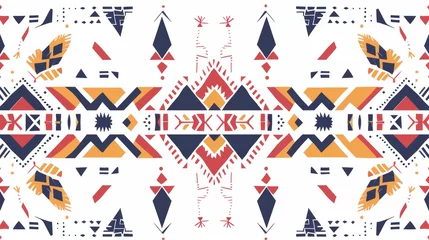 Papier Peint photo Style bohème Colorful tribal Navajo modern seamless pattern. Aztec fancy abstract geometric art print. Hipster background. Use for wallpaper, cloth design, fabric, paper, cover, textile, weave, and wrapping.