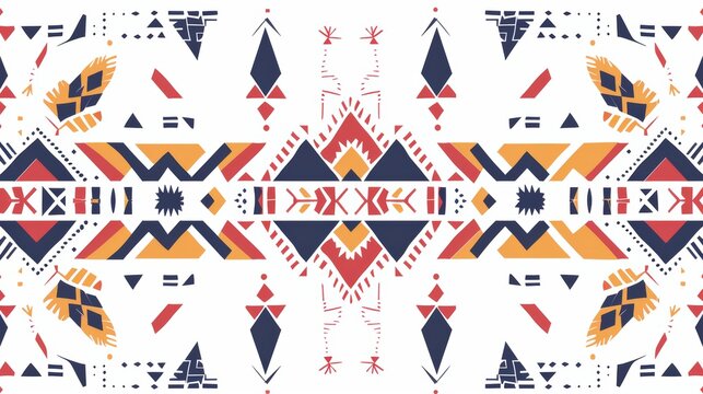 Colorful tribal Navajo modern seamless pattern. Aztec fancy abstract geometric art print. Hipster background. Use for wallpaper, cloth design, fabric, paper, cover, textile, weave, and wrapping.