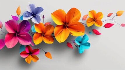 Shadow background with colorful flower. Modern illustration