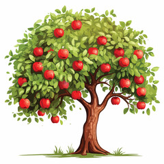 Apple Tree Clipart isolated on white background