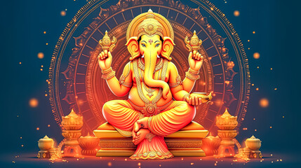 Celebrate Ganesh Chaturthi with this vibrant illustration featuring