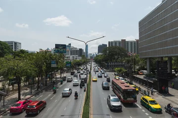 Photo sur Plexiglas TAXI de new york Traffic on the street, Bangkok