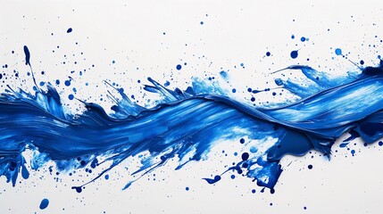 Dynamic Electric Blue Paint Splash on a White Background