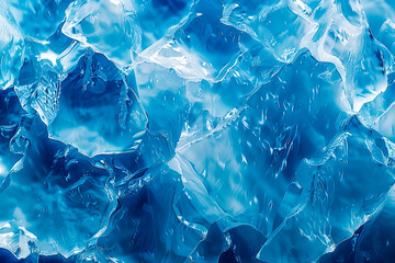 blue ice texture, frozen water background with crystals