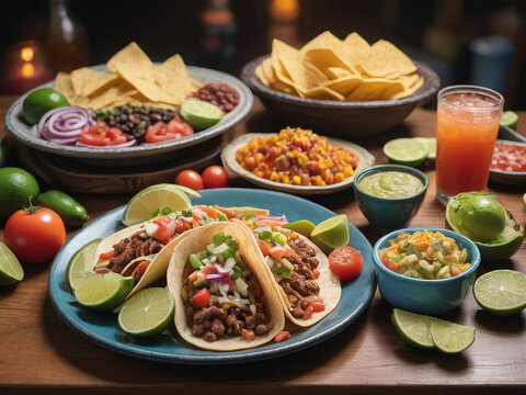 Photograph Of Table With Food For Cinco De Mayo