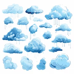 Zelfklevend Fotobehang Blue Clouds Clipart isolated on white background © Ideas