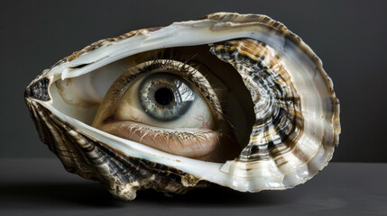 An eye in a shell, Generative AI - obrazy, fototapety, plakaty