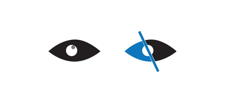 Eye icon set. Eyesight symbol. Retina scan eye icons. Simple eyes collection. Eye silhouette - stock vector