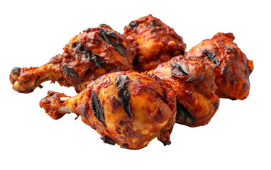 Embarking on a Journey with Tandoori Chicken, White Background, Generative AI. Transparent PNG