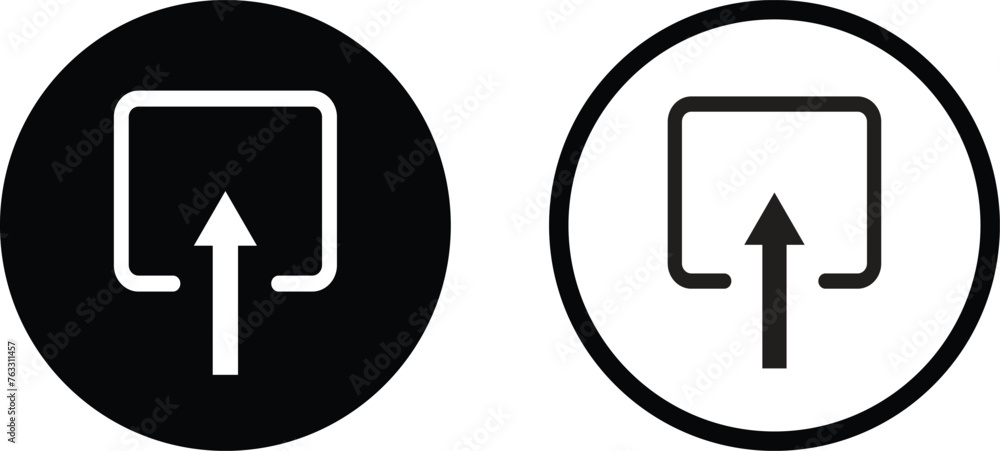 Poster push icon set in two styles isolated on white background . vector illustration