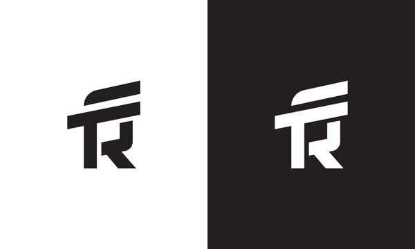 FR logo, monogram unique logo, black and white logo, premium elegant logo, letter FR Vector minimalist