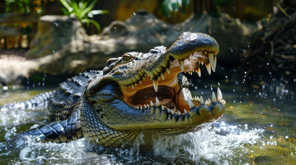 Obraz premium Crocodile is hunting