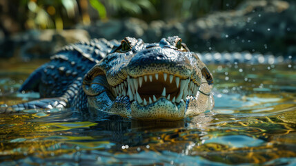Obraz premium Crocodile is hunting