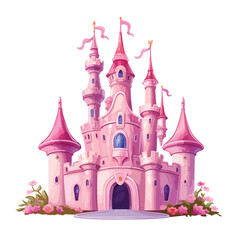 Princess Castle clipart isolated on white background