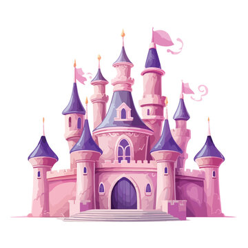 Princess Castle clipart isolated on white background