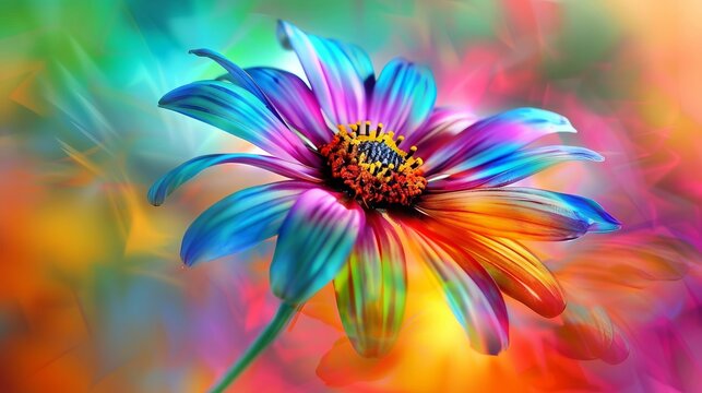 Colorful flower - the color of the rainbow.