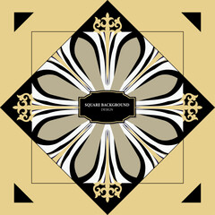 Workpiece for your design. Decorative with asian ornamental elements and motifs of Kazakh, Kyrgyz, Uzbek, national Asian decor for round plate, textile and print design. 