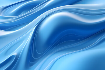 Fluid waves in light blue color, abstract background with liquid wave