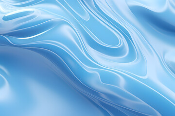 Fluid waves in light blue color, abstract background with liquid wave