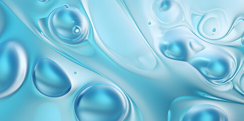 Fluid waves in light blue color, abstract background with liquid wave