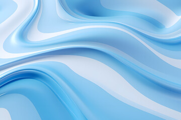 Fototapeta premium Fluid waves in light blue color, abstract background with liquid wave