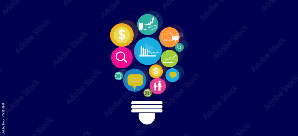 Aufkleber 2d illustration digital abstract business networking background