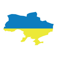 vector ukraine map flag on white background