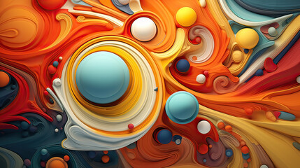 Whimsical Maximalist Swirls in Abstract Delight Background Ai Generative