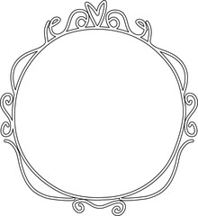 Circle frame drawing. Decoration for card, poster, banner