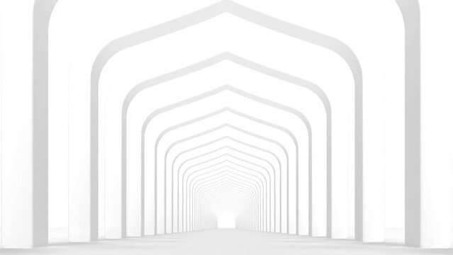 White tunnel empty corridor loop animation ping