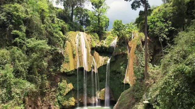 Waterfall jungle halong bay.