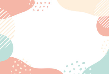 春・母の日の おしゃれな 手描き曲線 フレーム	