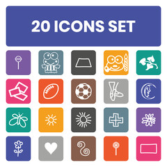 20 full icons in blue