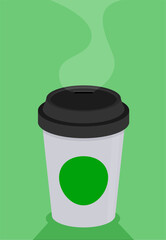 Cup of coffee. Top view. Vector.