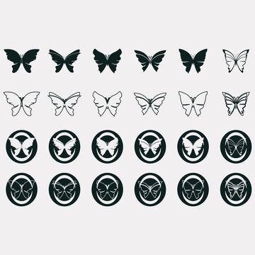 collection of butterfly logos