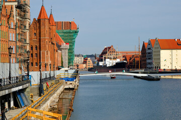 Gdansk, Poland old town view with river view